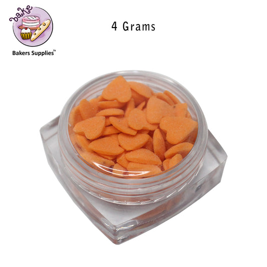 7mm Orange Hearts Sprinkle Confetti