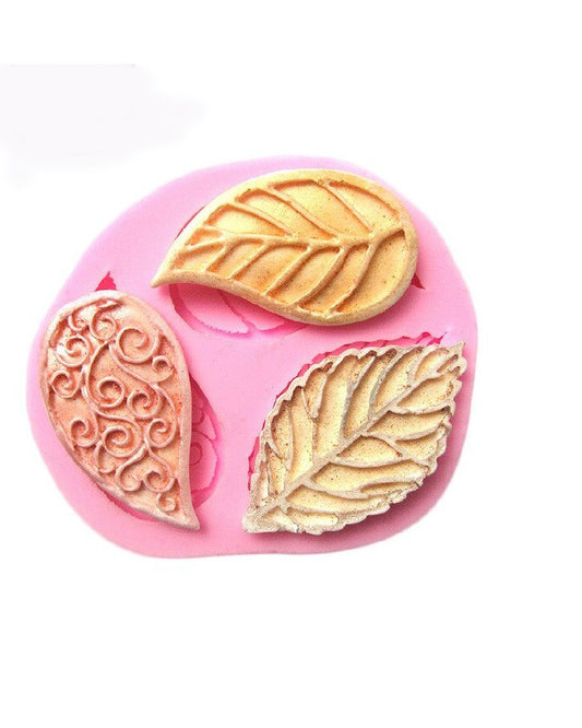 SILICON TRIPLE LEAF FONDANT MOLD