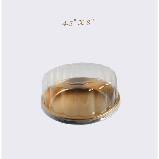 Golden Base Disposable Cake Clear Container