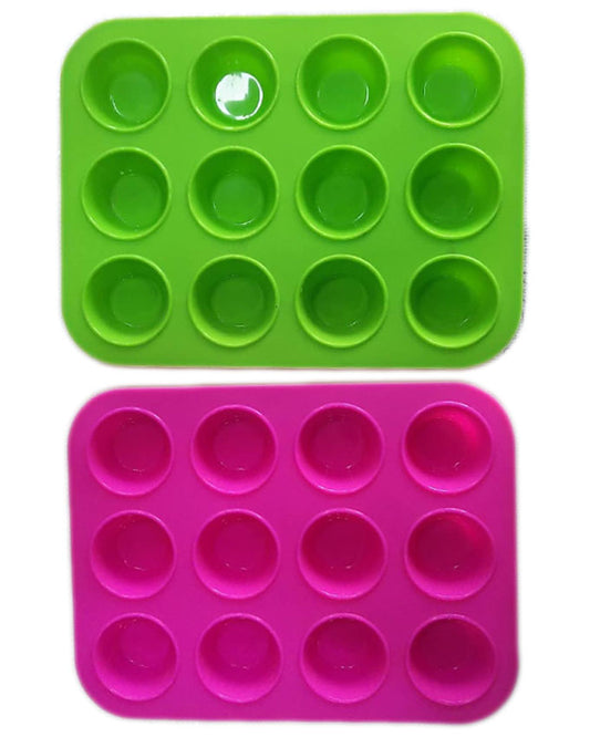 12 Cavity Silicon Bite Cupcake Tray 1.4" Bottom