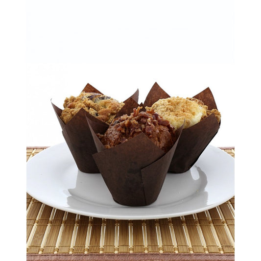 SOLID BROWN TULIP LINER 200PCS PACK 16x16x5 Cm