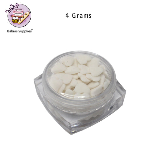 7mm White Hearts Sprinkle Confetti