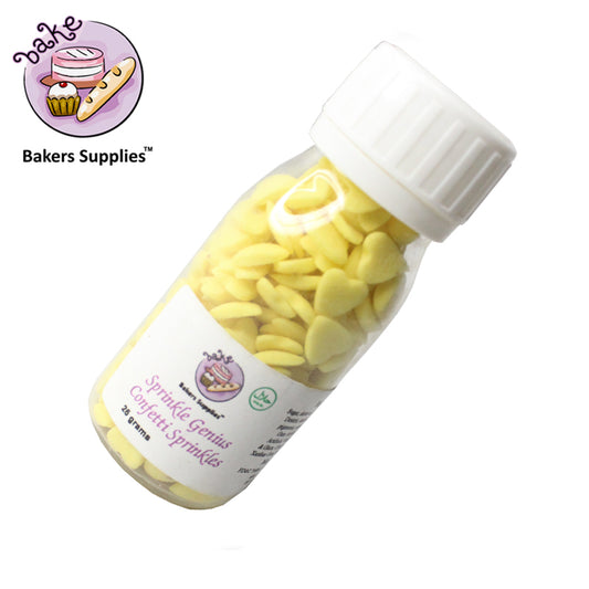 7mm Yellow Hearts Sprinkle Confetti