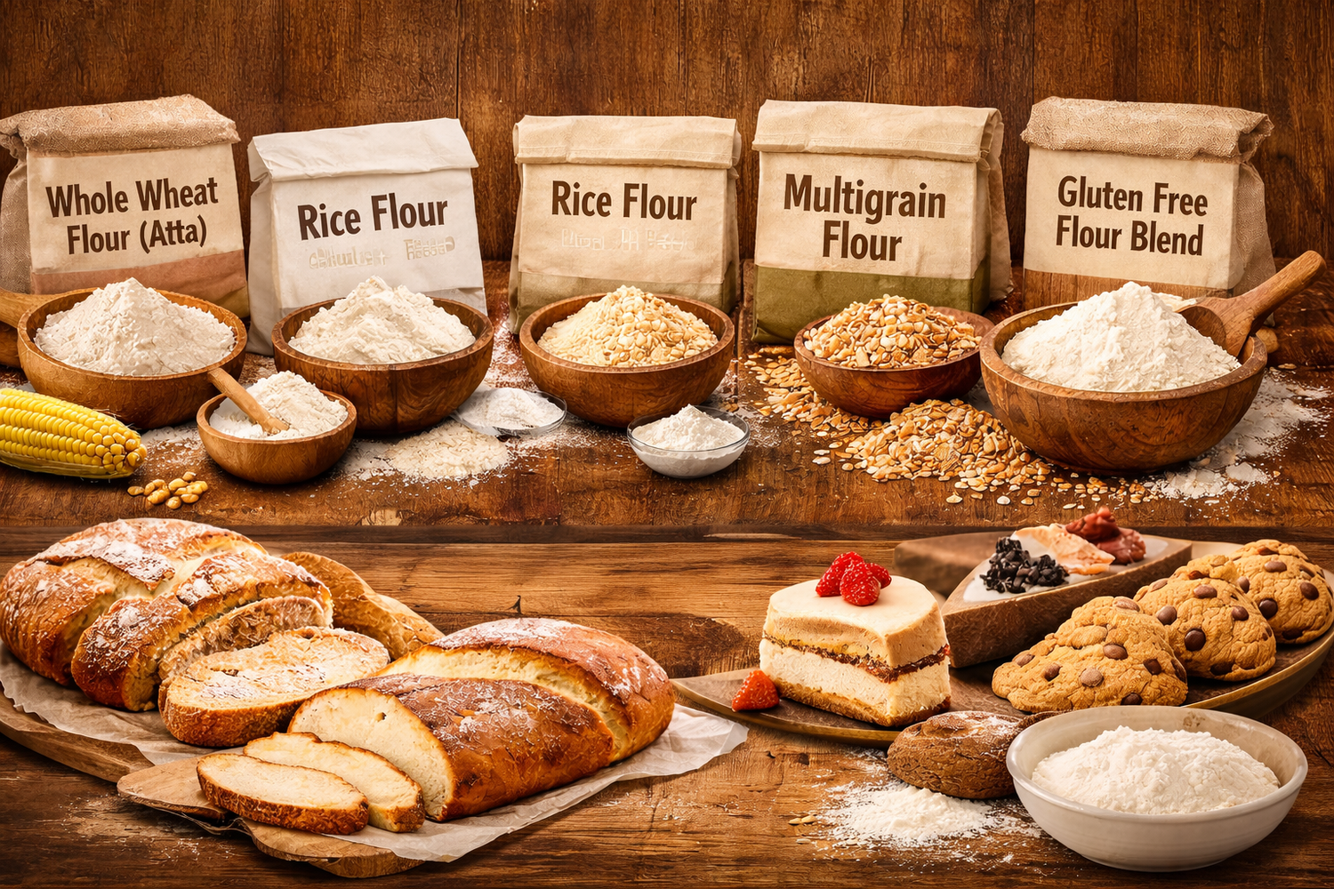 Buy premium baking flours in Pakistan including wheat flour, all-purpose flour (maida), corn flour, rice flour, multigrain &amp; gluten-free flour at BakersSupplies.pk.