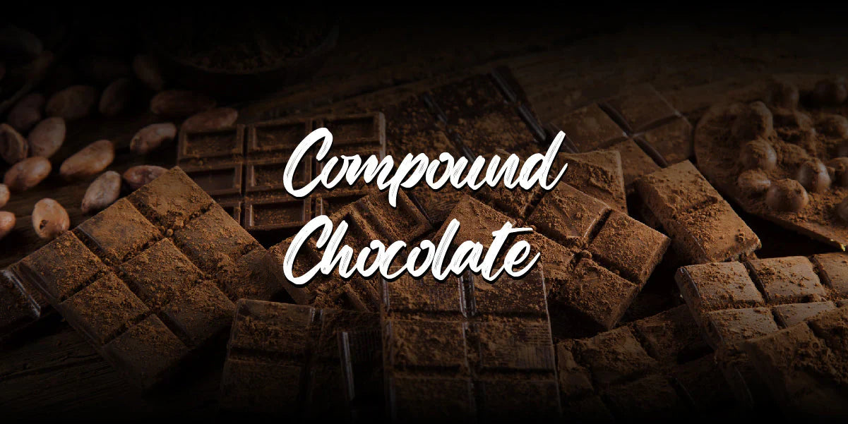 ompound chocolate is a practical and cost-effective chocolate alternative made with cocoa solids, sugar, and vegetable fats instead of cocoa butter, making it easy to melt and use without tempering.