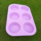 6 Cavity Silicon Cupcake Tray 2.2″ Bottom