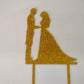 Acrylic Golden Couple Cake topper