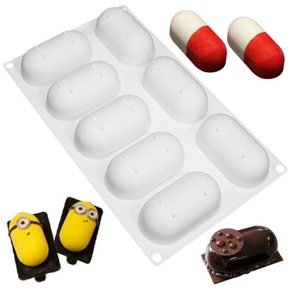 8 CAVITY PILLOW GLAZE SILICON SOAP MOLD TRAY