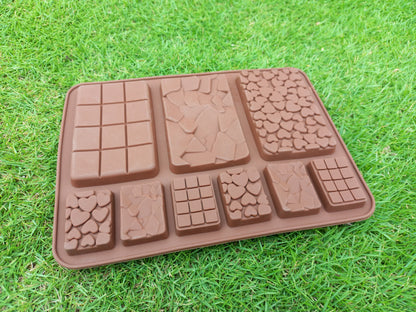 Multi Shapes Bars Silicon Chocolate Mold size 7" x 5"