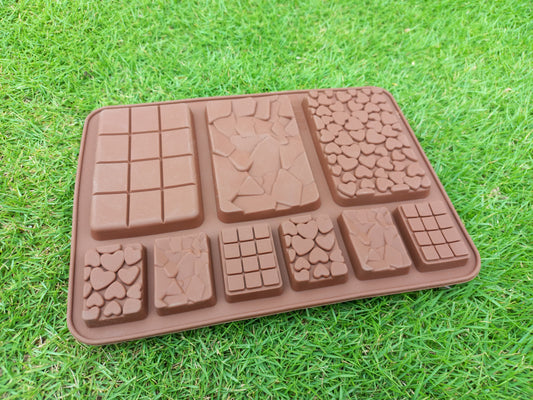 Multi Shapes Bars Silicon Chocolate Mold size 7" x 5"