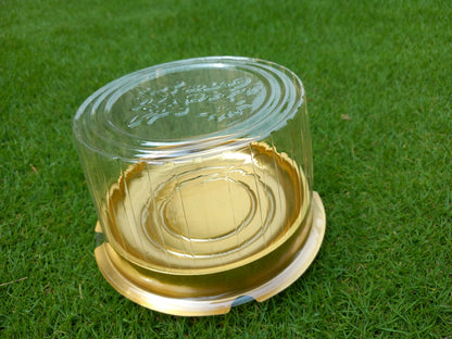 Golden Base Clear Cake Box Size 3" X 5" 6 piece