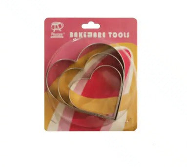 Heart Stainless Steel Cookie Cutter 3 Pcs Set Size 2.5 " × 3.2 " × 4 "