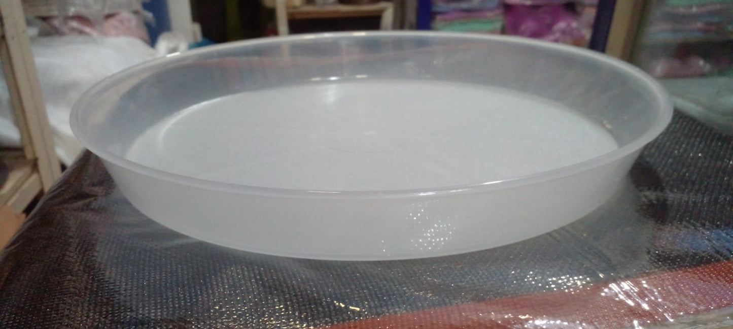 Plastic 3 Milk Cake Plate 10.5 Inches