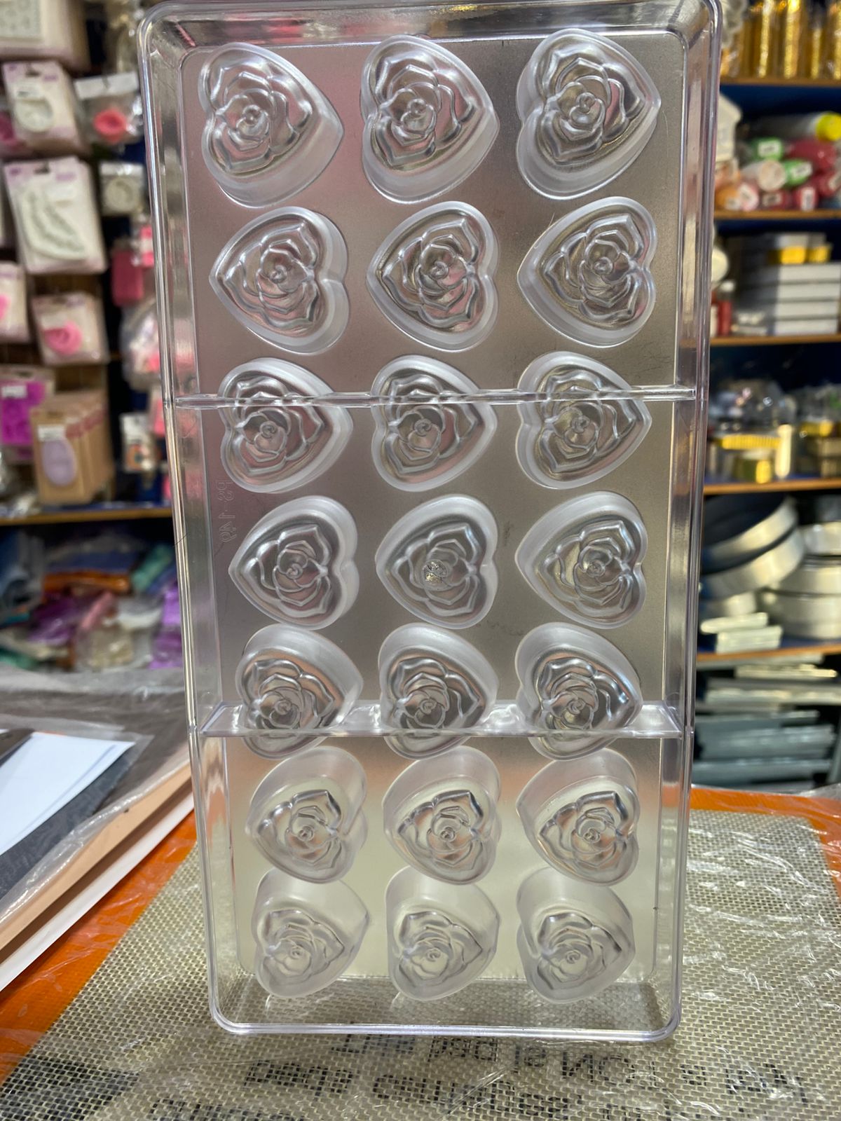 Rose Hearts Acrylic Chocolate Mold