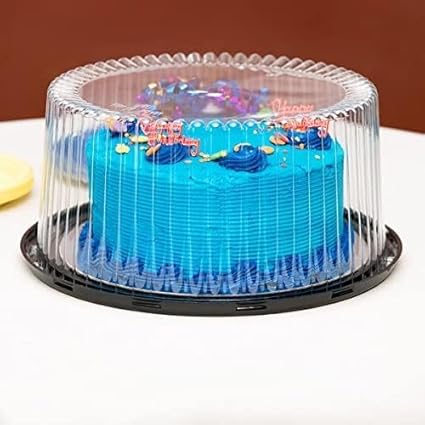 Black Disposable Transparent Cake Box 9' Height 6"