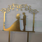 Acrylic Golden Frame Couple Cake topper