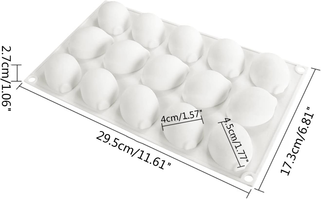 Silicon 3D Lemon Mold 15 Cavity