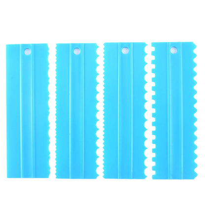 Plastic Double Sided Cake Edges Icing Comb 4 Pcs Set