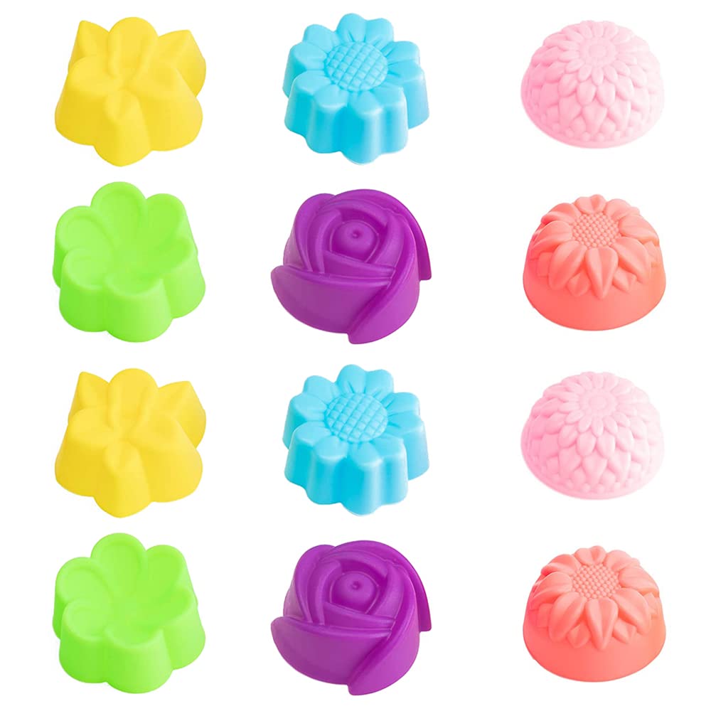 Multi Flower Silicon Cupcake 12pcs Set