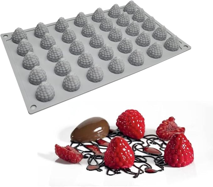 Commercial Silicon 35 Cavity 3D Raspberry Chocolate Mold