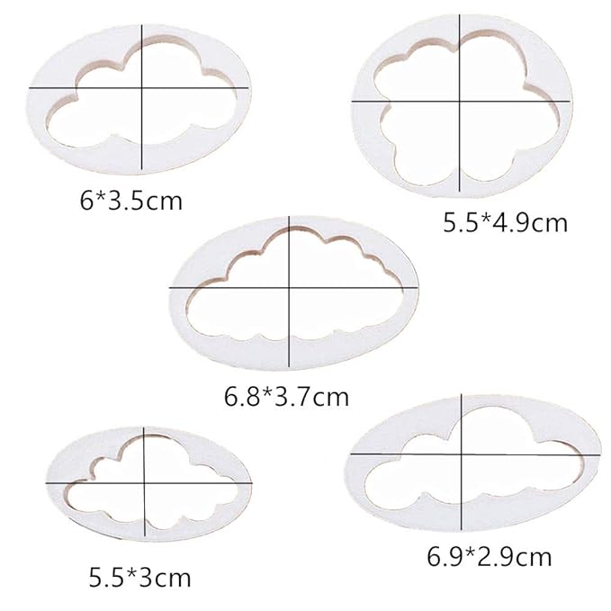 Cloud Cutter Cookie Fondant 5pcs Set