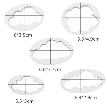 Cloud Cutter Cookie Fondant 5pcs Set