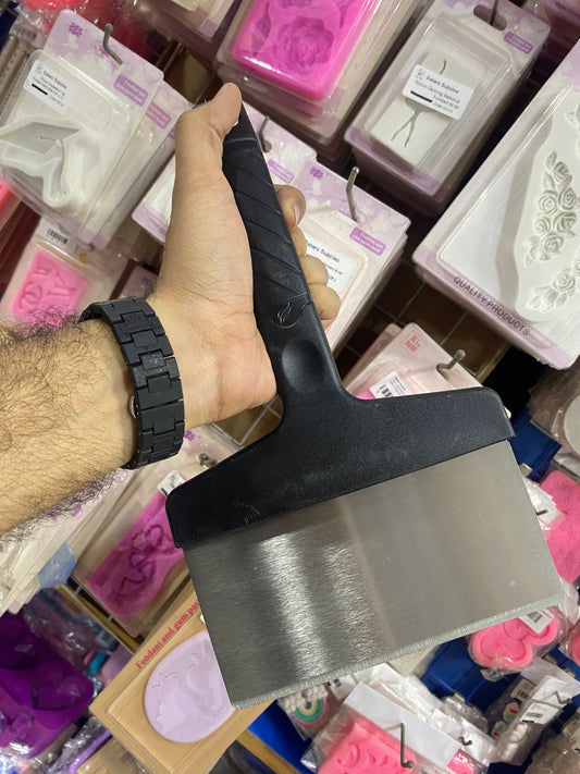Chocolate Bench Scraper Black Long Handle Metal