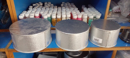 Round Cake Pan Silver GI (Double Height)