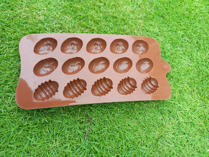 15 Cavity Easter Eggs Silicon Chocolate Mold 1"