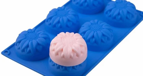 6 cavity Sunflower Shape Silicon Jelly and & Soap Mold