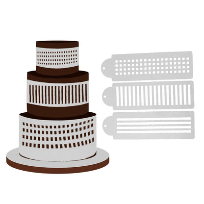 Stripes Cake Stencil Set of 3pcs