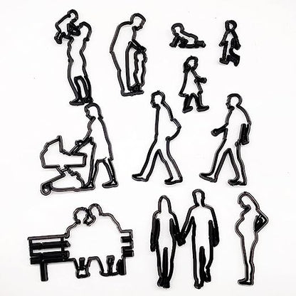 Family Silhouette Fondant Cutter 11pcs set