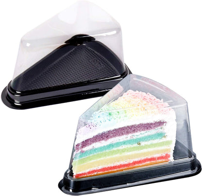 Black Disposable Triangle Serving Cake Slice Box 10pc Pack