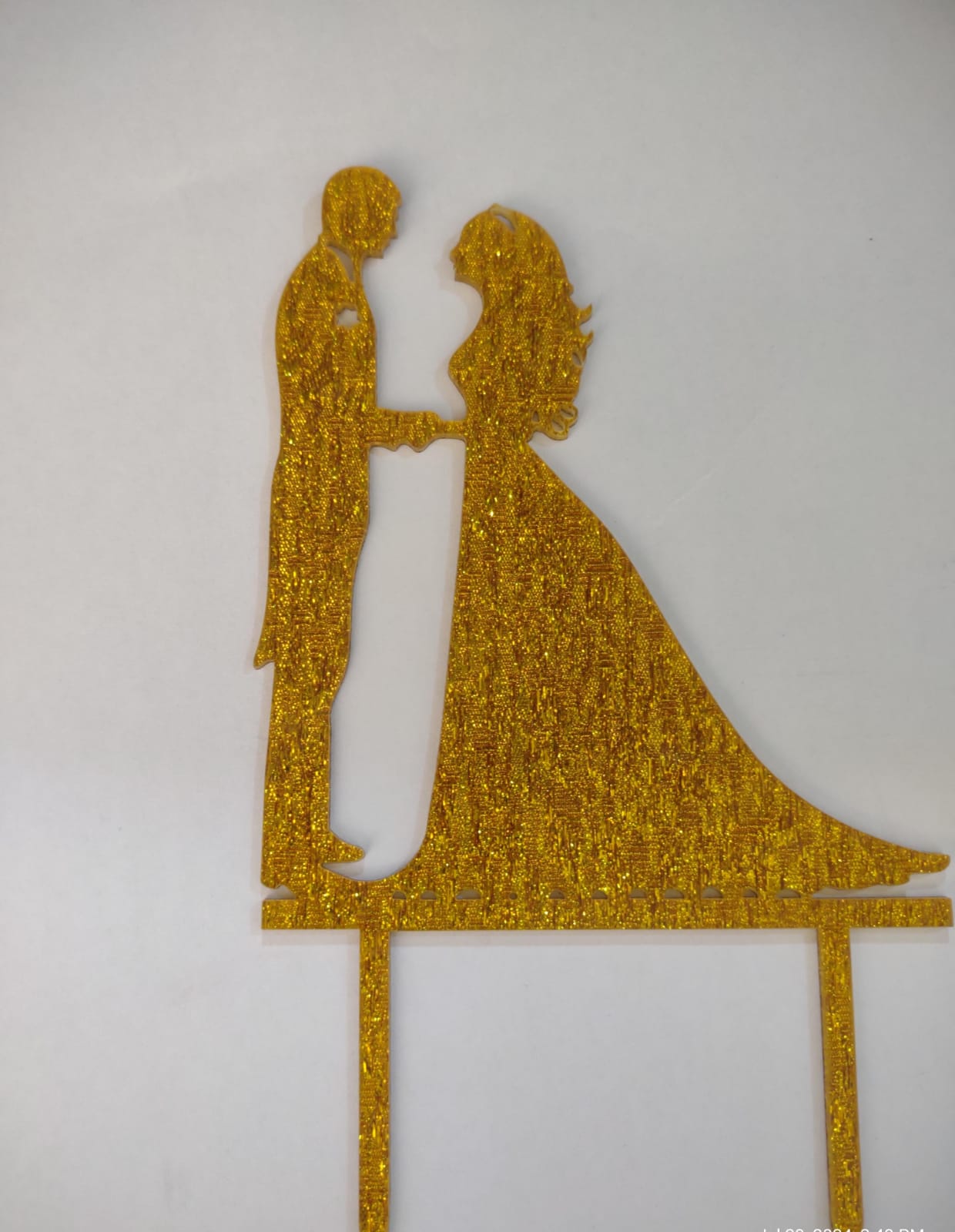 Acrylic Golden Couple Cake topper