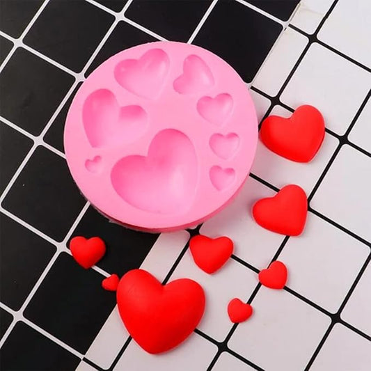 Silicon Mixed Size Heart Shape Fondant Chocolate Mold