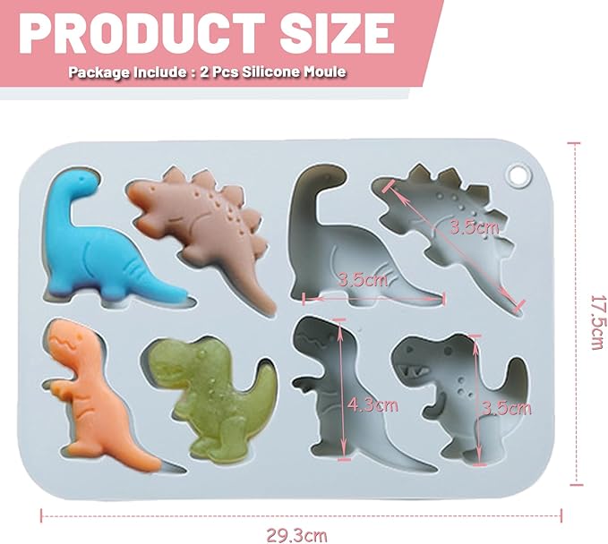 Silicon Dinosaur Mold 8 Cavity