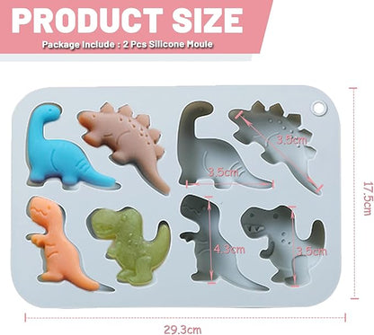 Silicon Dinosaur Mold 8 Cavity