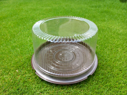 Brown Base Disposable Round Cake Clear Box