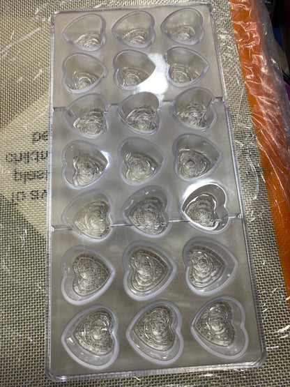 Rose Hearts Acrylic Chocolate Mold