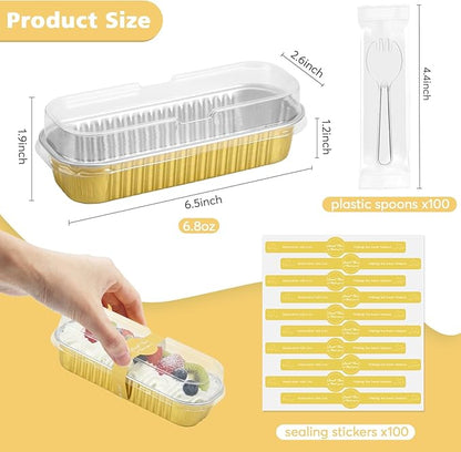 Aluminium Loaf Pan With Lids  Size 6 × 2 × 1 "