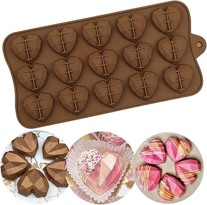 Silicon 15 Cavity Mini Pinata Hearts Chocolate Mold