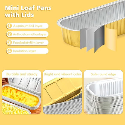 Aluminium Loaf Pan With Lids  Size 6 × 2 × 1 "