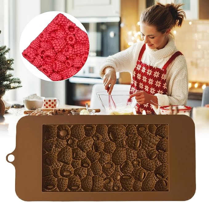 Silicon 3D Raspberry Chocolate Bar Mold