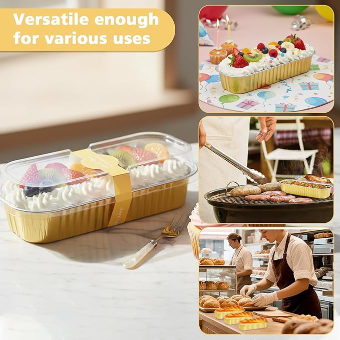 Aluminium Loaf Pan With Lids  Size 6 × 2 × 1 "