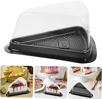 Black Disposable Triangle Serving Cake Slice Box 10pc Pack