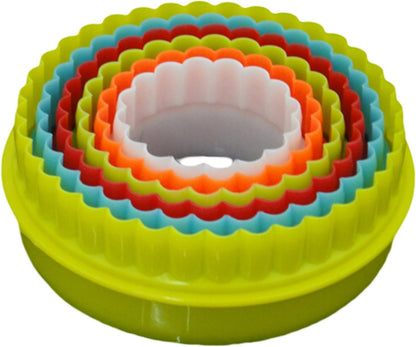Round Pastry Cutter Plastic Multi Color 5pcs set