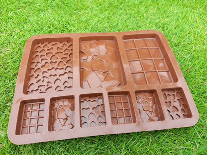 Multi Shapes Bars Silicon Chocolate Mold size 7" x 5"