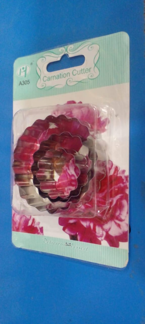 Round Carnation Flower Cutters 3Pcs Set