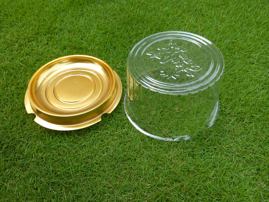 Golden Base Clear Cake Box Size 3" X 5" 6 piece