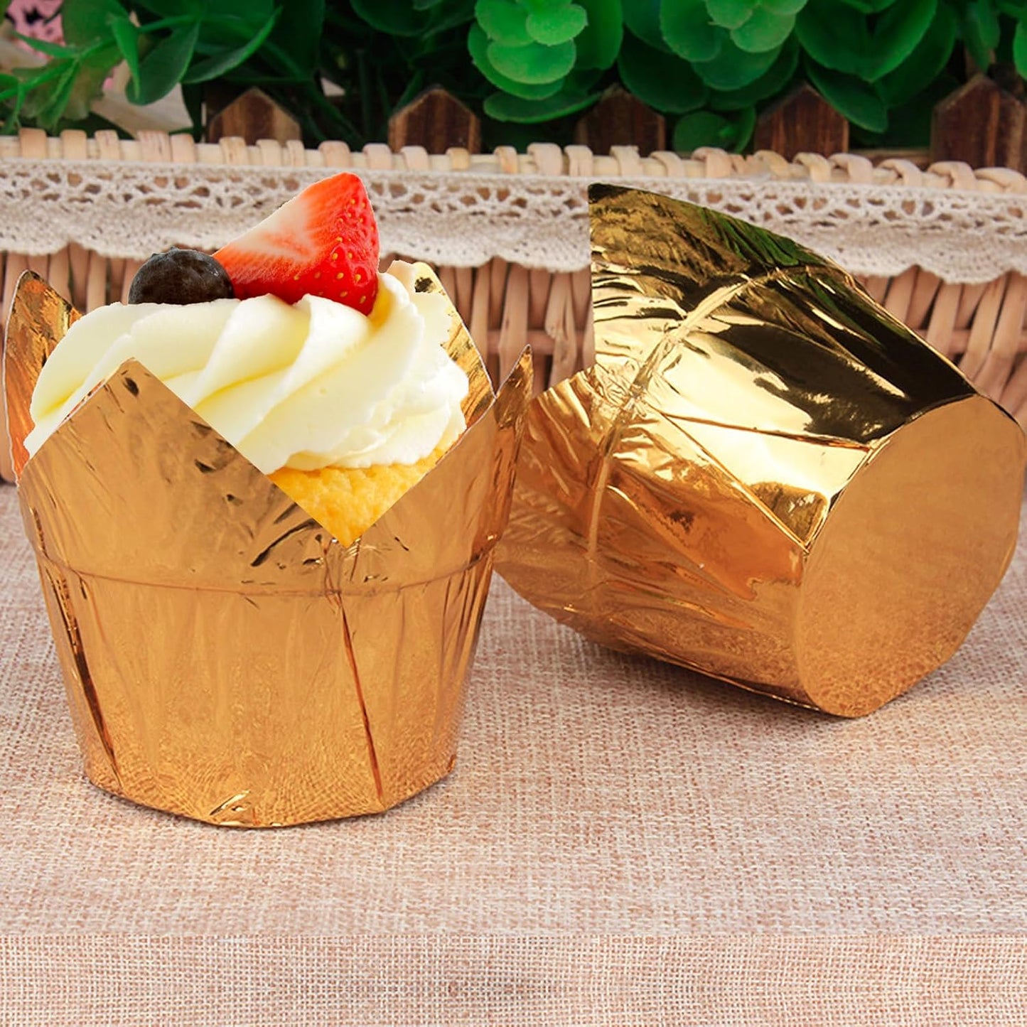 Golden Tulip Muffin Liners 50pcs Pack 13 ×13 Cm